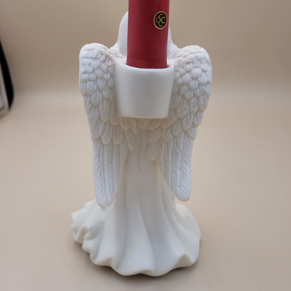 Vtg Partylite Angel of Light Bisque Taper Candle Holder‎ P0425 Retired With Box - Picture 7 of 10
